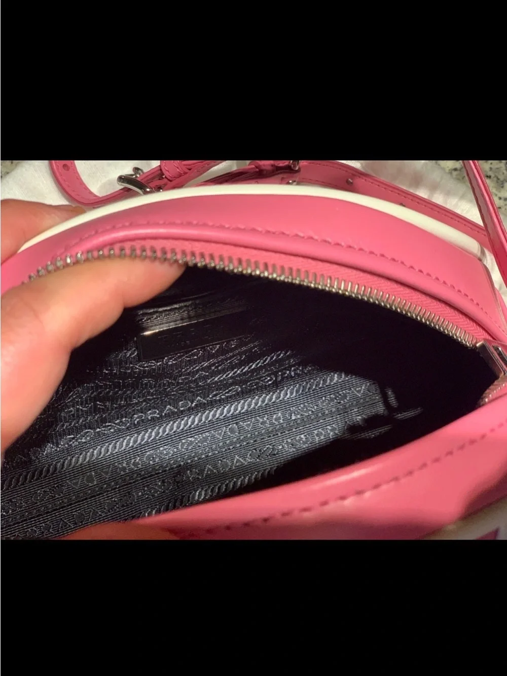 Calf skin Leather Prada Bowling cross body